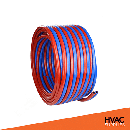 Welding hoses blue and red